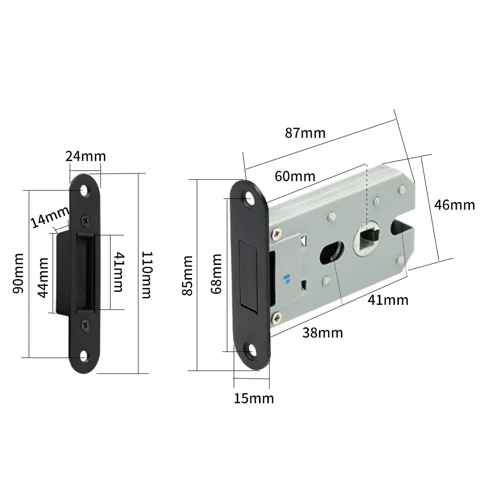 European Handle Door Fingerprint Lock Hidden Keyhole Tuya for Bedroom Study Magnetic One-word Minimalist Ecological Silent Lock