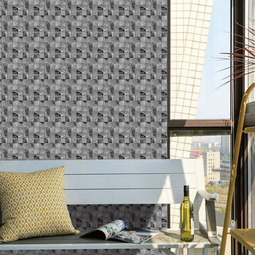 Peel-and-stick backsplash tile stickers, gray stone mosaic pattern for kitchen or bathroom walls