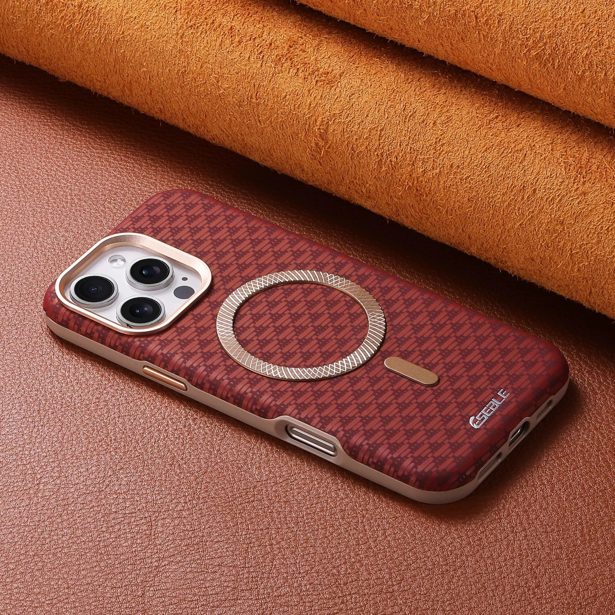 Magnetic Leather iPhone Case | Shock-Absorbing & Wireless Charging Compatible Tidesmit