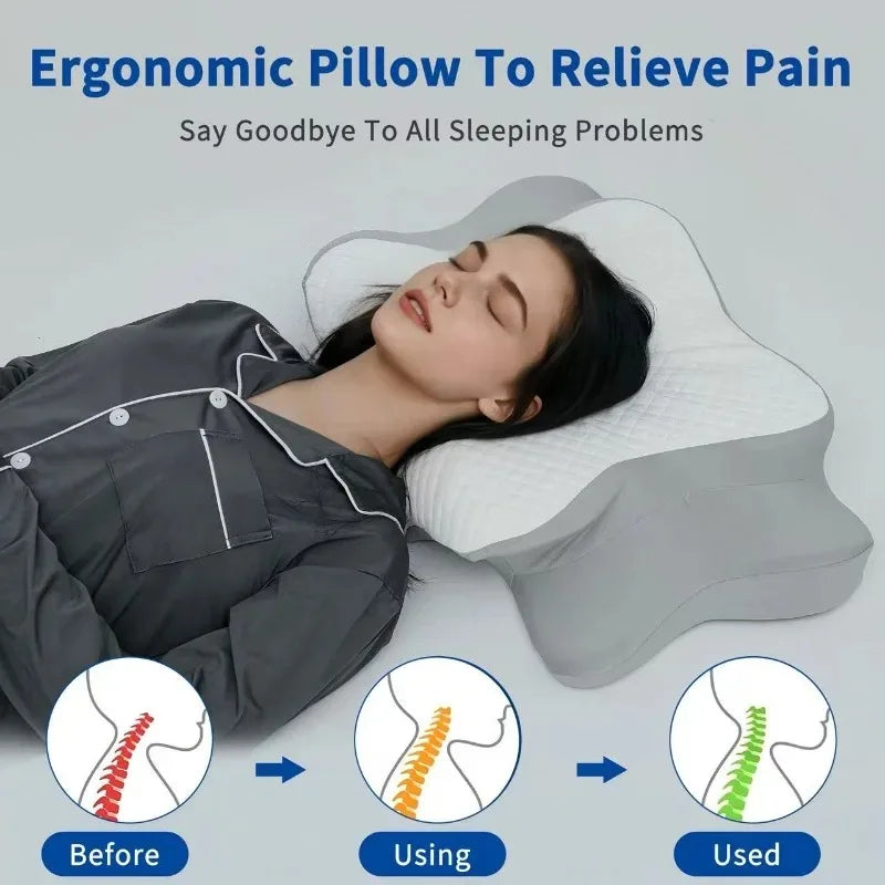 Butterfly Side Sleeping Pillow with Memory Cotton for Neck Support Massage Cushion Tidesmit