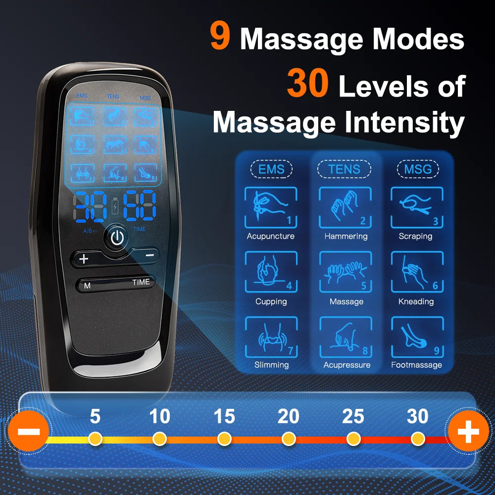 TENS Muscle Stimulator for Back Pain Relief | Portable Electric Massager Back Massage Instrument Tidesmit