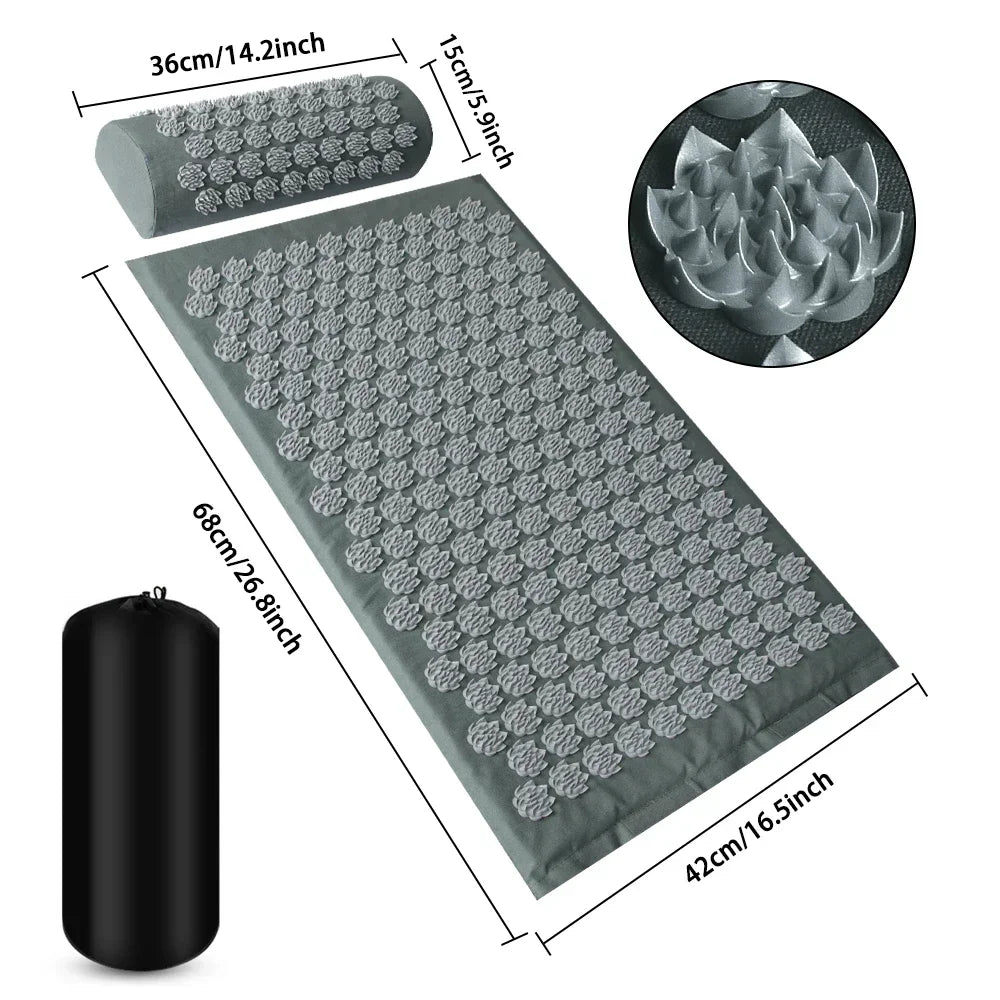 Acupressure Massage Mat Set for Back Pain Relief - 3PCS Lotus Series Massage Cushion Tidesmit