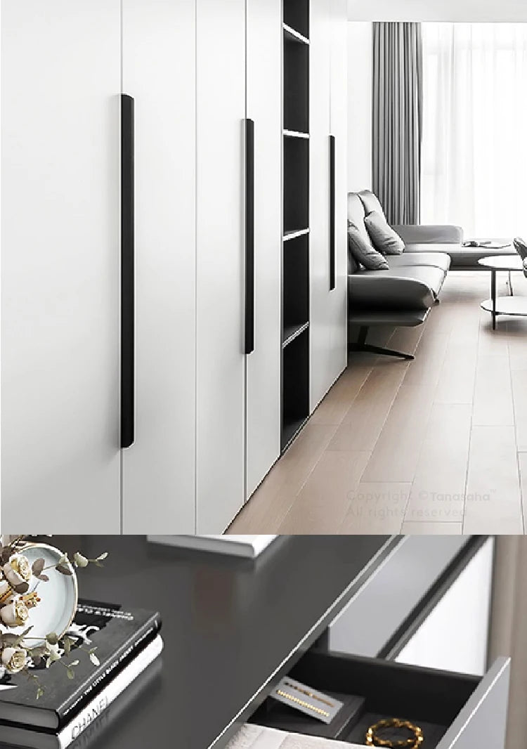 Aluminum Alloy Handles Invisible Furniture Pulls Cabinet Drawer Knobs Wardrobe Door Handles Hidden Hardware Accessories