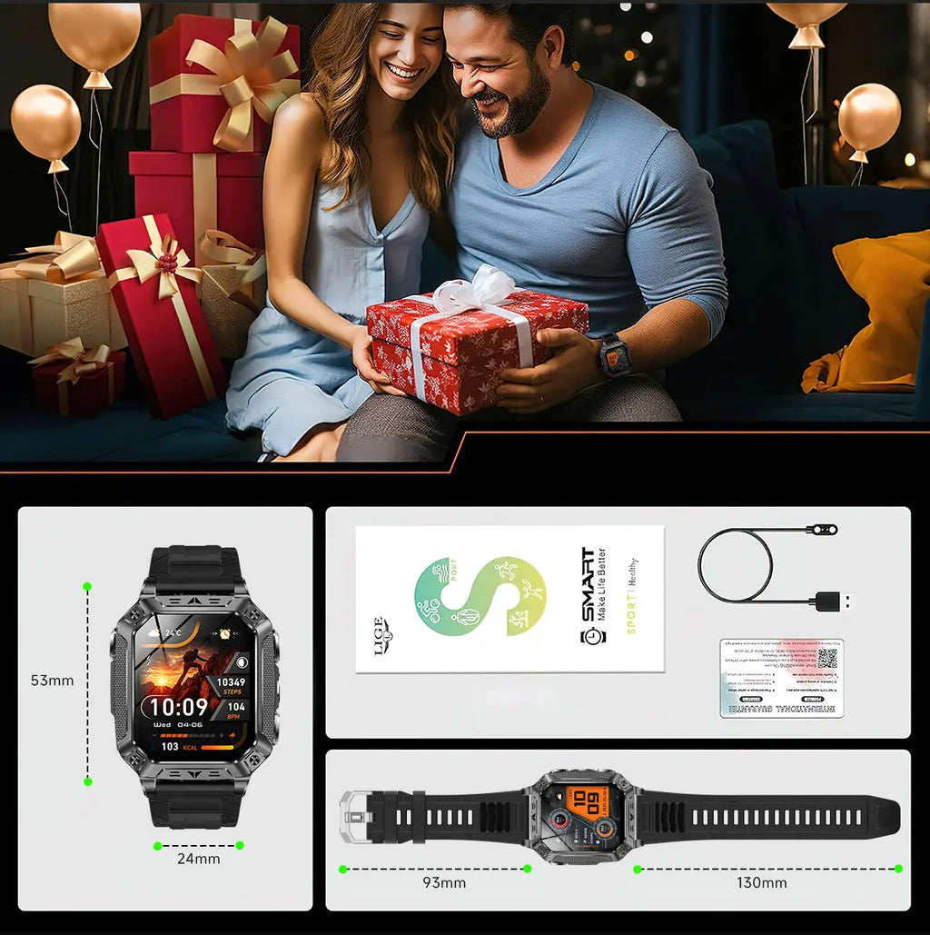 YLL-AK86 Outdoor Sport for Smart Watch Fitness Tracker Sleep Tracker IP67 AMOLED Screen Heart Rate Monitor Magnetic Charging