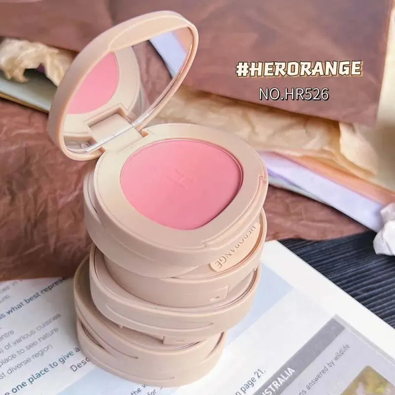 Tidesmit HERORANGEHR526 monochromatic face blush texture close-up showing waterproof and long-lasting makeup finish