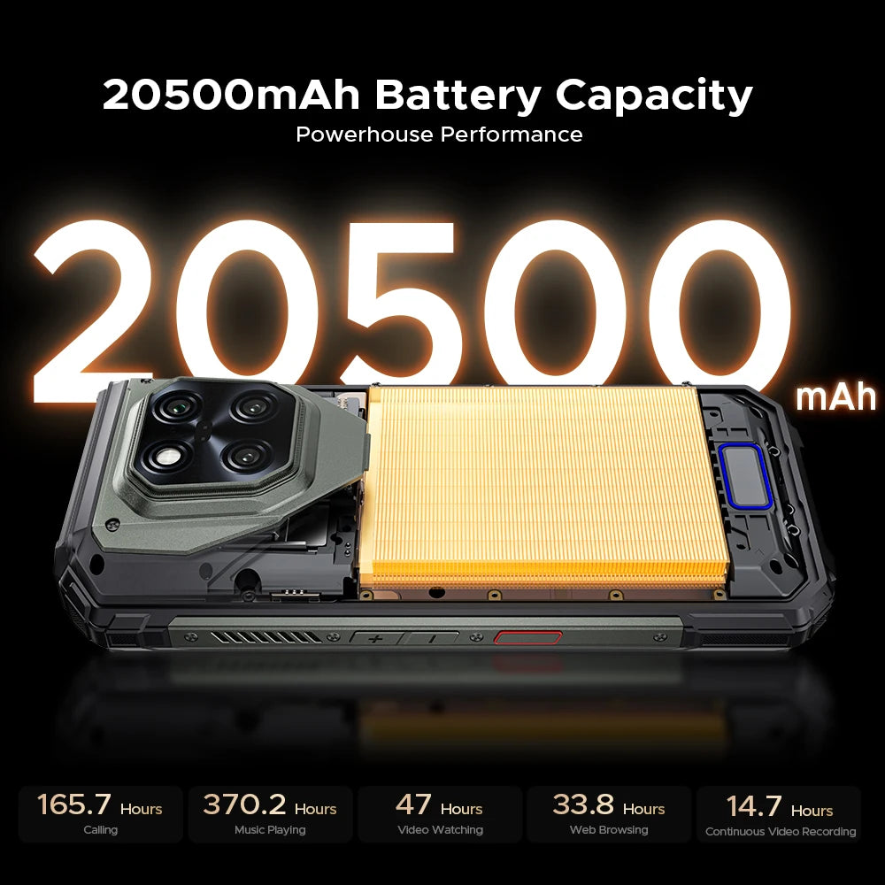 DOOGEE V Max Play 5G Projector Rugged Phone 6.78" 120Hz 20500mAh Dual Camping Lights16GB+512GB 200MP Main Camera NFC Smartphone