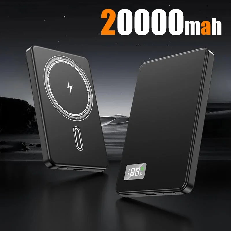 Tidesmit 50000mAh Magnetic Power Bank - 120W PD Fast Charging Portable Black-20000mAh Tidesmit