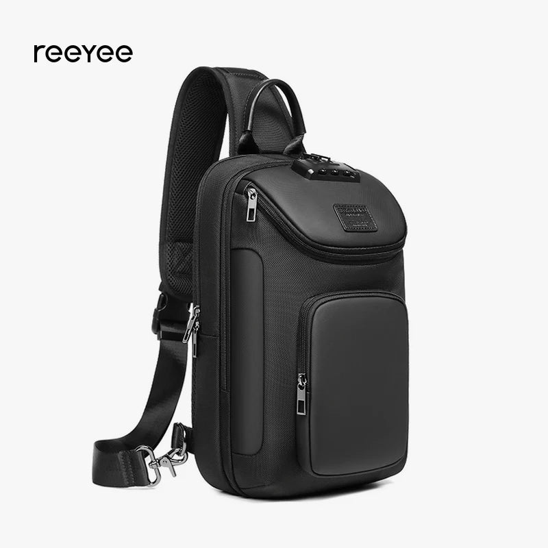 ReeYee N6 6L Sling Chest Bag, Combination Lock Security Crossbody Pack, Unique Design with Smart Organization Compartments