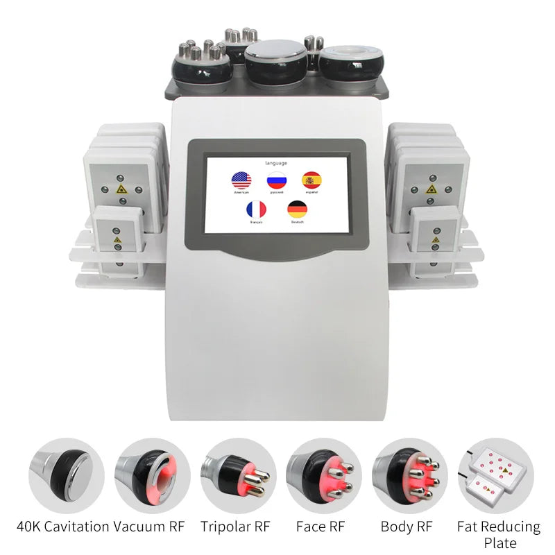 6-in-1 Cavitation Slimming Machine with Ultrasonic Body Contouring Body Shaping Massage Equipment Tidesmit