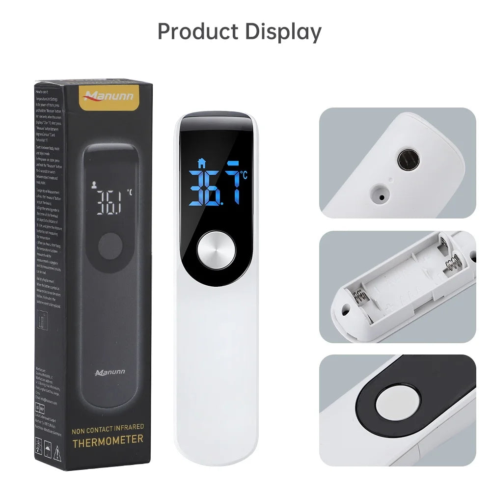 Wrist Blood Pressure Monitor LED English Voice Broadcast Tonometer BP Monitor Non Contact Infrared Medical Thermometer