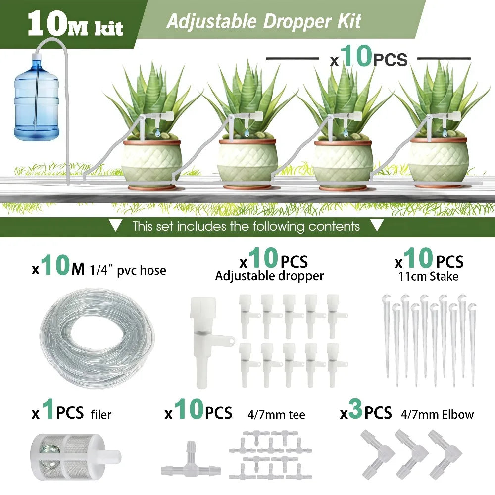 Garden Drip Irrigation Kit with Regulating Valve Potted Plant Watering Device 4/7mm Hose Watering Saving Micro Dripper Greenhous