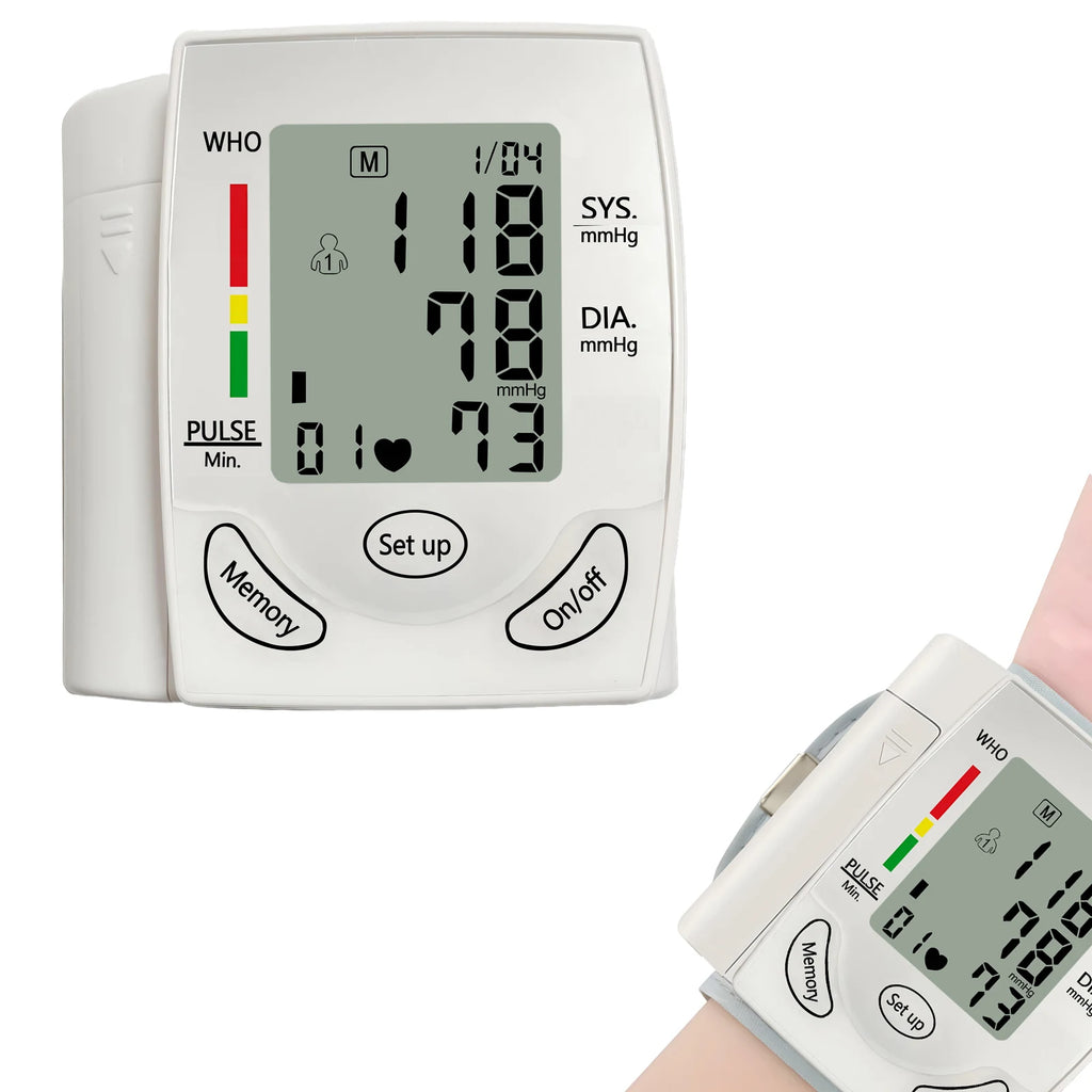 Digital Wrist Blood Pressure Monitor Medical Upper Arm Sphygmomanometer Automatic Tonometer Blood Pressure Meter