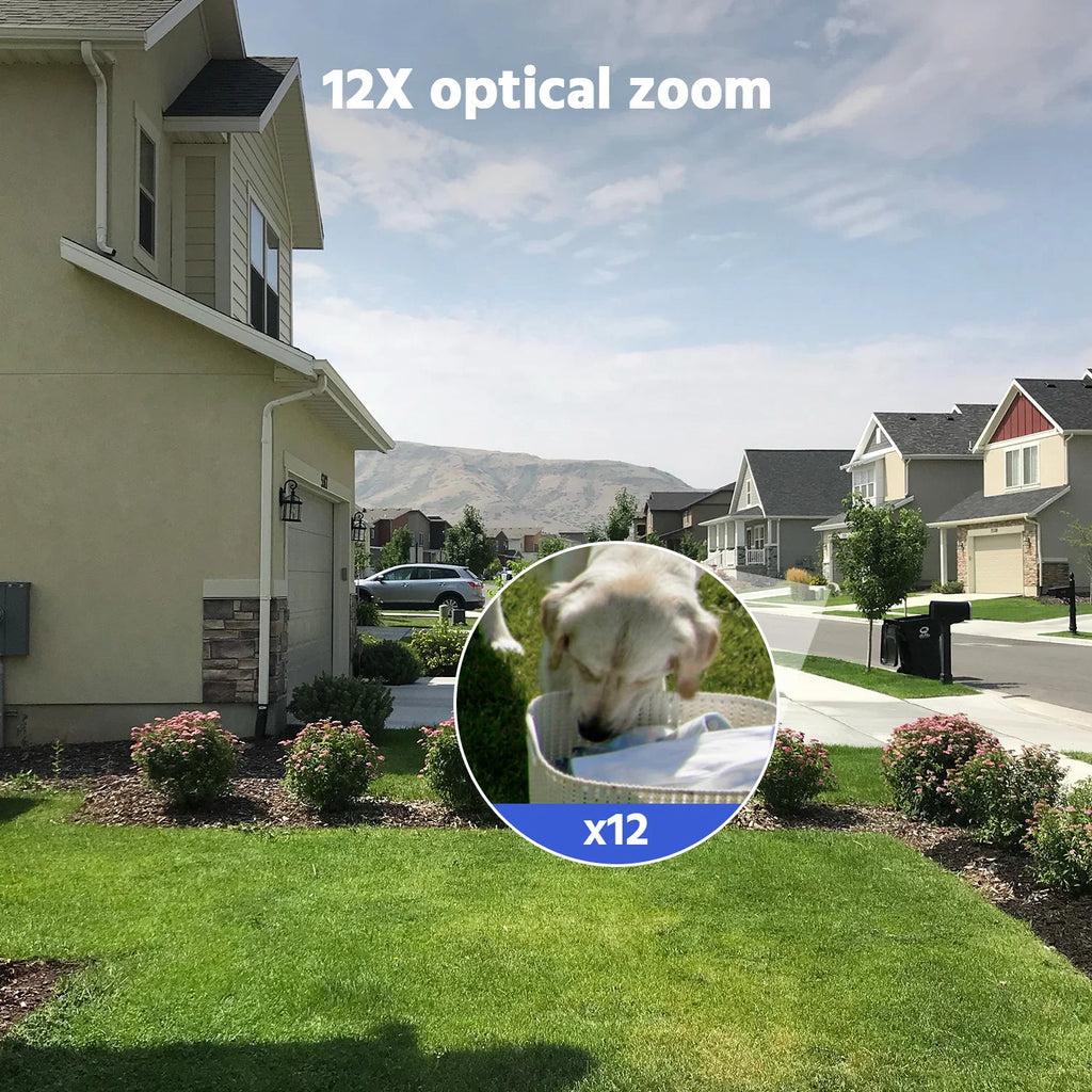 ANNKE 3 Inch PTZ Dual-Lens Security Camera, 5+5MP Dual-View on One Screen, 12X Optical Zoom, AI Human Tracking, Smart Dual-Light Full-Color Night Vision, Two-Way Audio, Siren Alarm, Alexa/Google Home Compatible
