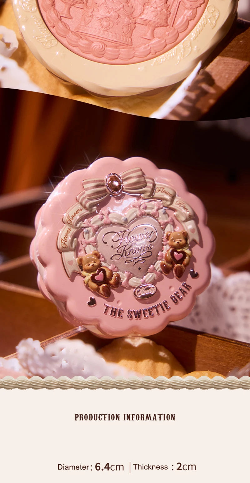 Tidesmit Flower Knows Sweetie Bear silk satin blush texture close-up for long lasting natural glow vegan face makeup