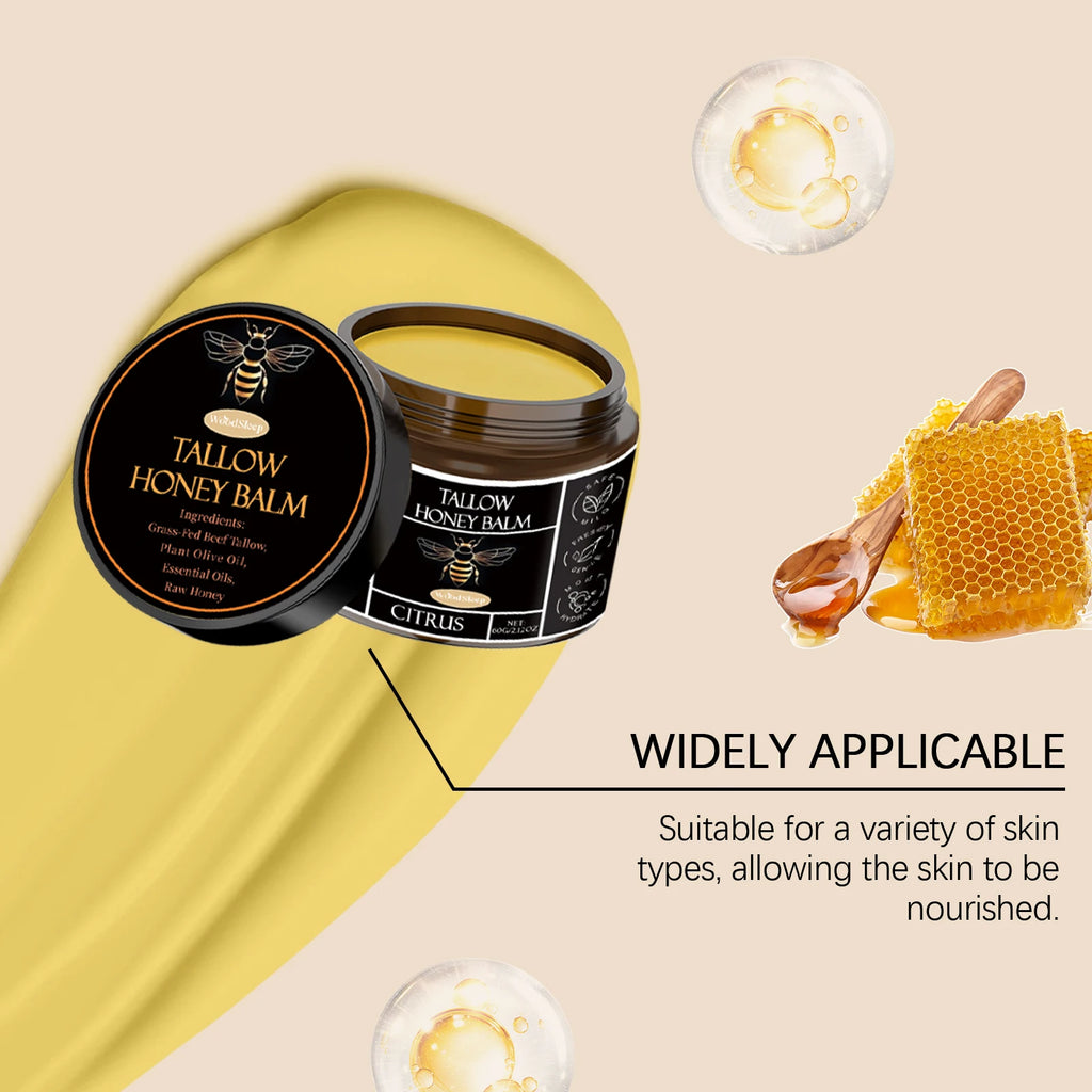 Woodsleep Tallow Honey Balm Lasting Moisturizing Facial Lifting Tighten Skin Elasticity Enhanced Olive Oil Tallow Honey Cream