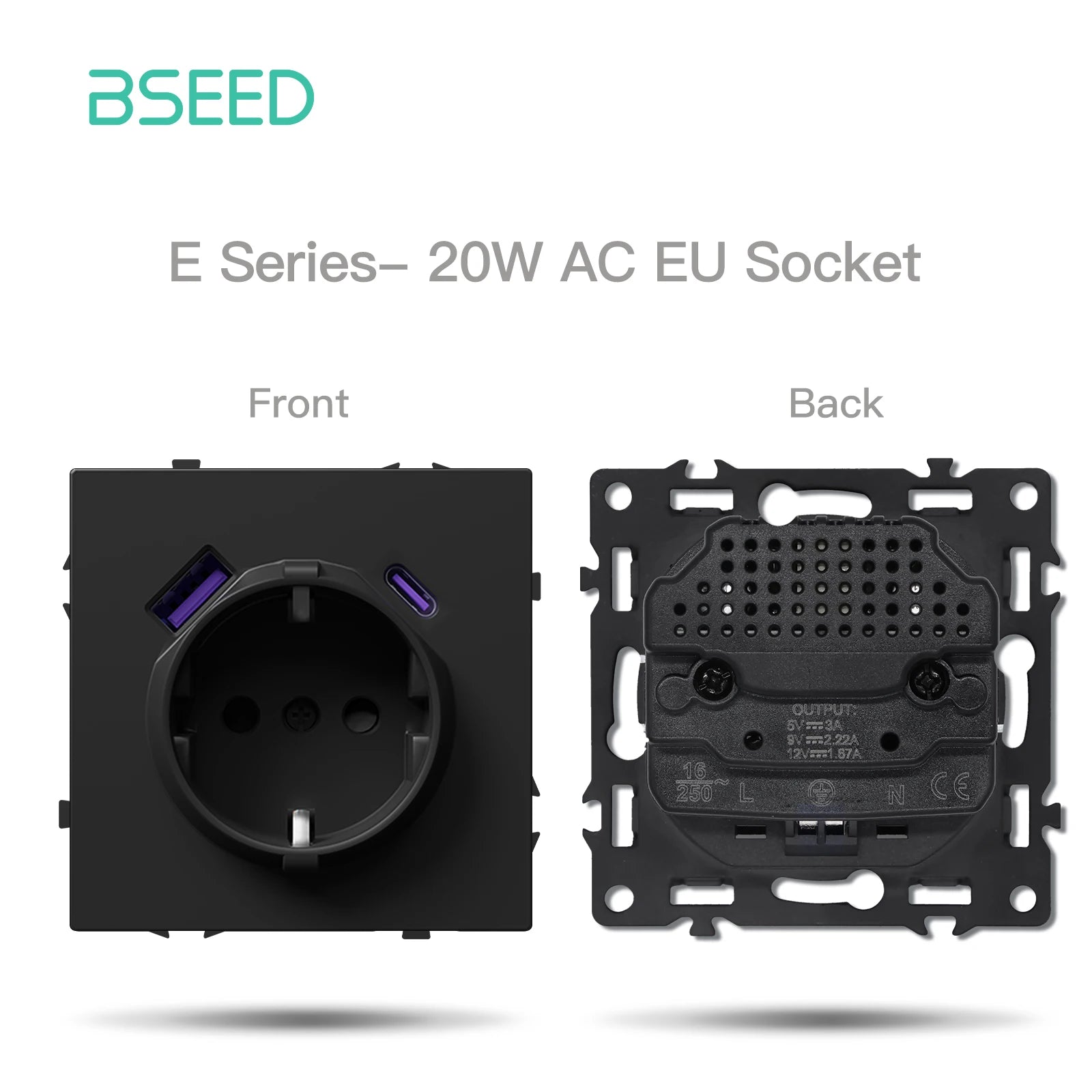BSEED Zigbee Smart Electric Water Gas Boiler Floor Heating Thermostat Large Panels EU/FR Socket Modules Plastic Frames DIY Parts