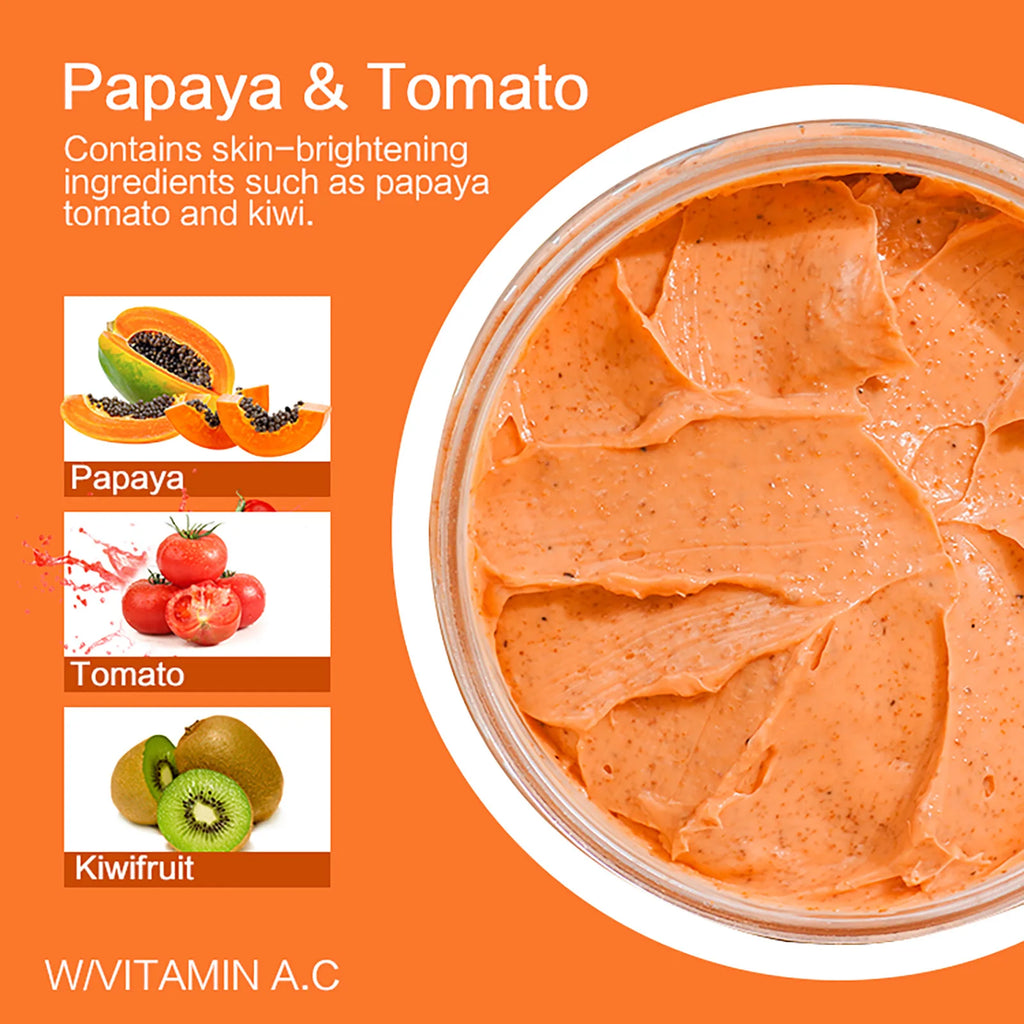 Papaya Tomato Body Scrub 250g | Natural Exfoliating Treatment by Tidesmit Scrubs Treatments Tidesmit