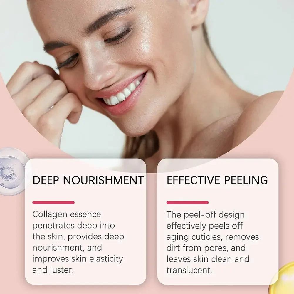 Tidesmit collagen peel-off night mask texture close-up for deep hydration firming and skin rejuvenation