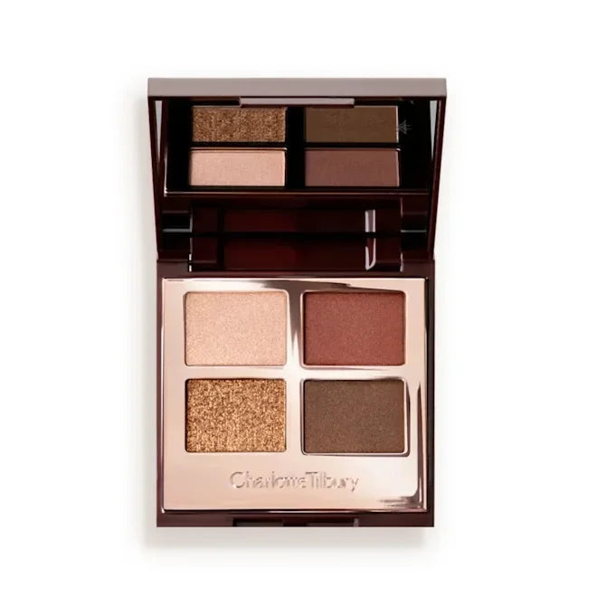 Tidesmit 9 color rose pink eyeshadow palette detail view showing pearly matte and glitter makeup textures