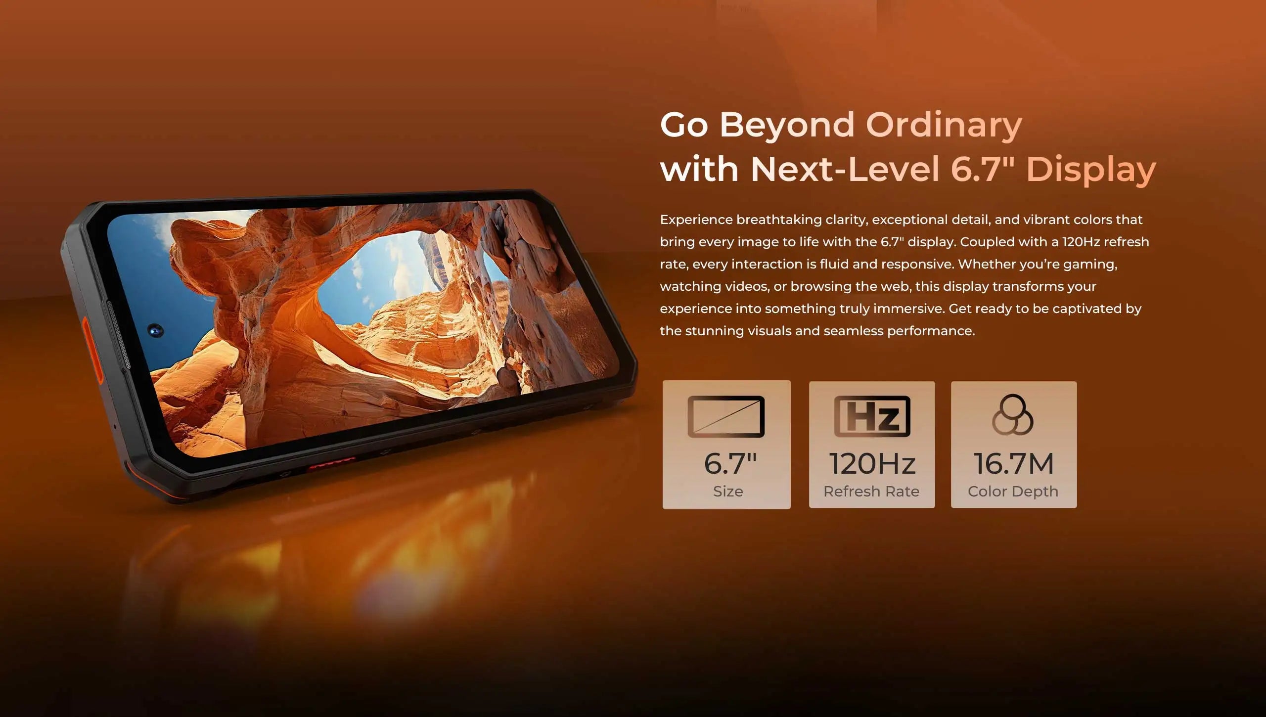 OUKITEL WP58 PRO 5G Rugged Phone 24GB(8+16) RAM + 512 ROM, 6.7'' HD 10000mAh 33W Android 15 NFC Cellphone with Dual Camping Lamp