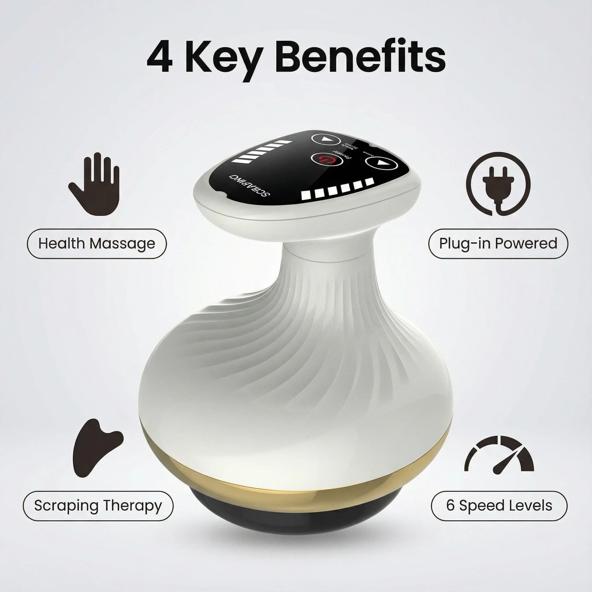 Electric Meridian Massage Brush for Body Shaping - Gold Edition Body Shaping Massage Equipment Tidesmit