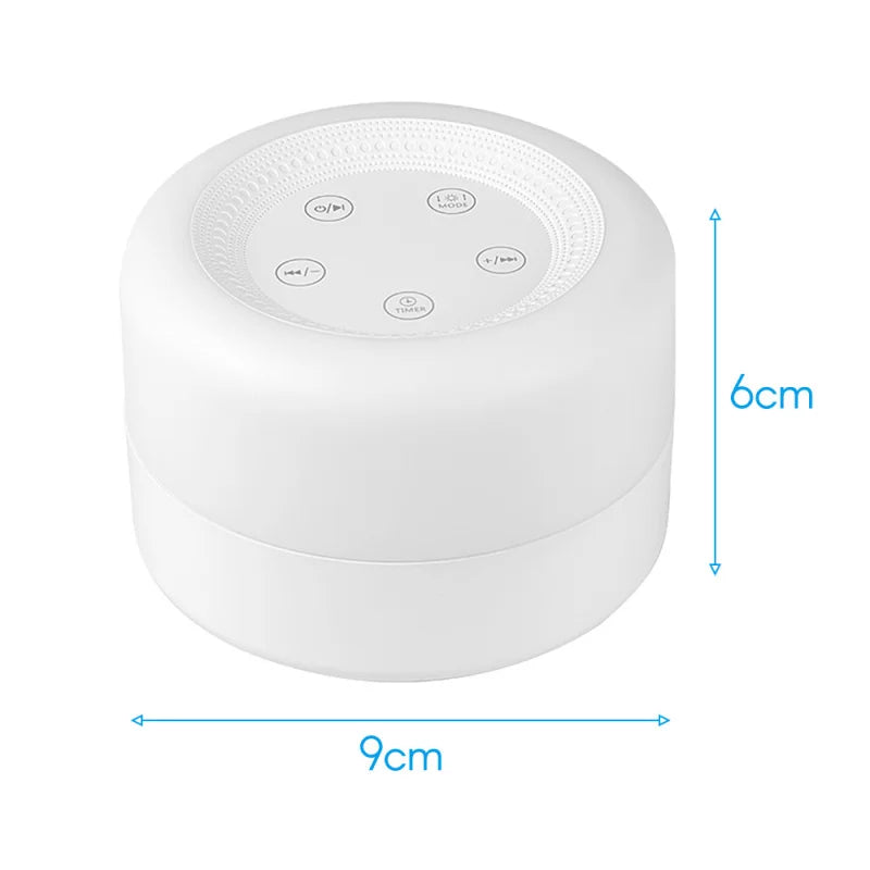 Portable White Sound Machine Baby Soother Adjustable Night Light with 12 Soothing Sounds 7 Lighting Colors Timer for Baby Sleep