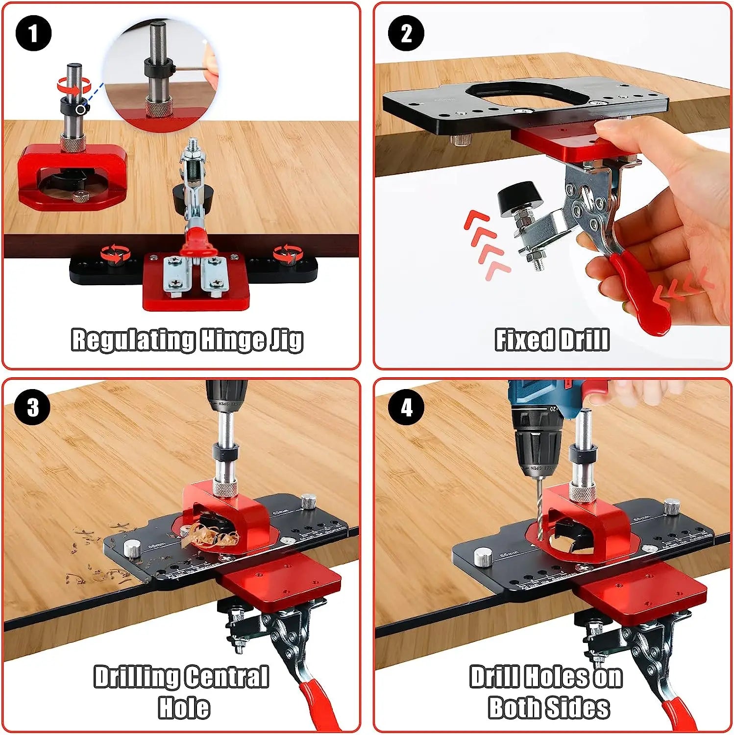 35mm Concealed Door Hinge Jig Accurate Locking Cabinet Hinge Jig Pocket Hole Jig Adjustable Quick Punch Cabinet Hardware Jig