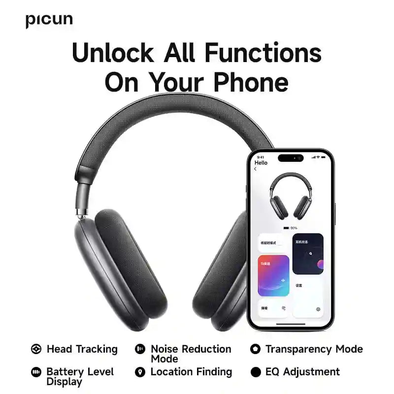Wireless Headphones with 52dB Active Noise Cancelling & Spatial Audio Tidesmit