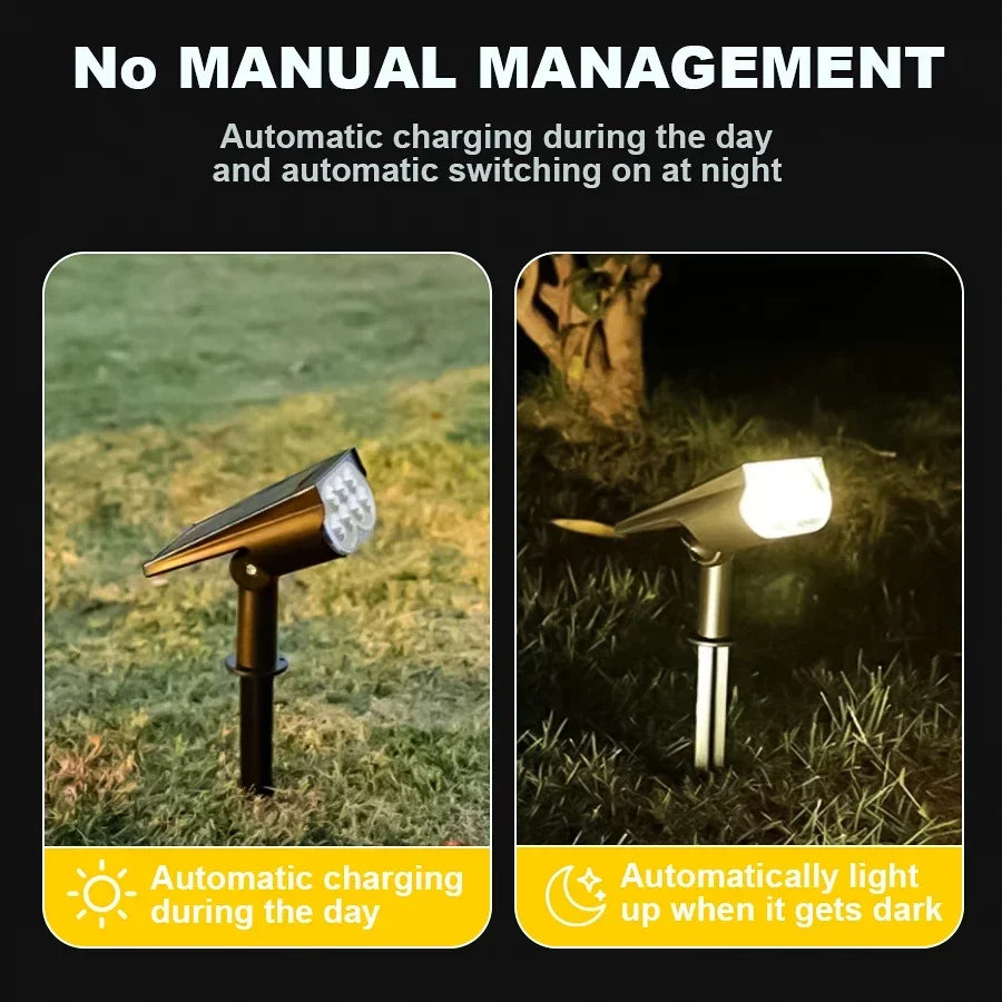 2/9LED Solar Spot Light Outdoor Waterproof Spotlights Solar Garden Lights Landscape Lighting Decoration Pathway Lawn Lamp