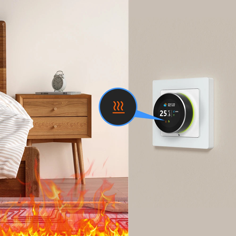 AVATTO WiFi Smart Knob Thermostat，Electric Floor Heating Water/Gas Boiler Temperature Controller Support Tuya Google Home,Alexa
