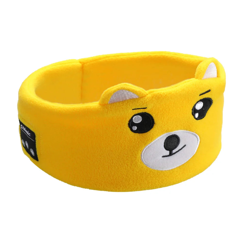 Wireless Bluetooth Sleeping Eye Mask with Integrated Headset for Travel Yellow Bear Tidesmit