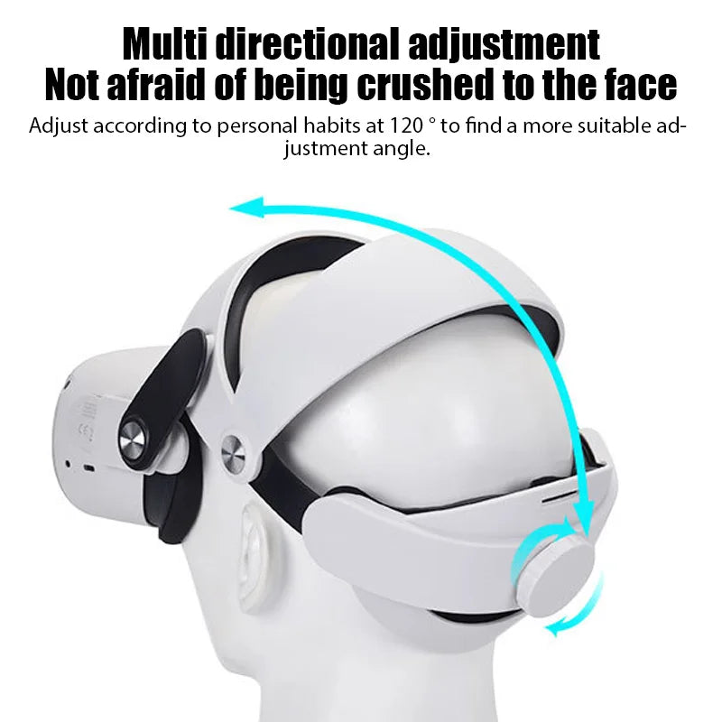 Quest 2 Elite Strap Adjustable Headset Support - Durable White Finish Tidesmit