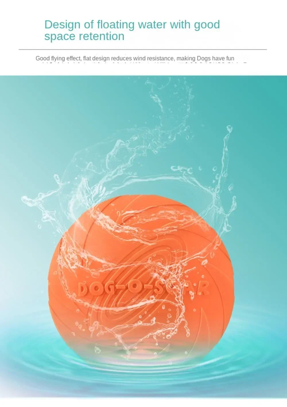 Orange 22cm silicone dog frisbee floating in water for interactive outdoor fetch and chew-resistant pet training.