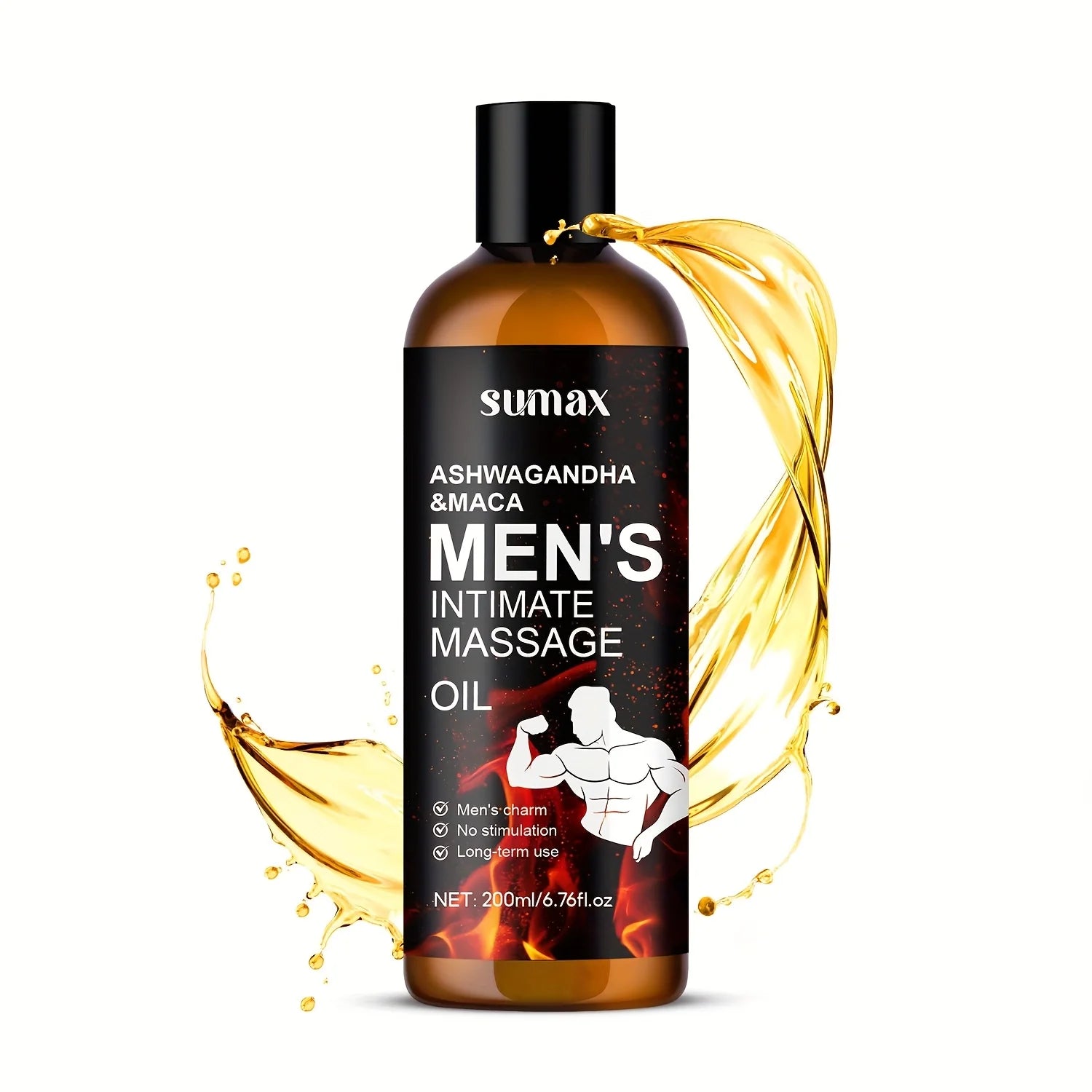 Ashwagandha & Mocha Men'S Massage Oil - Hydrating,Alcohol-Free, Non-Greasy Formula for Lasting Moisture,Ideal for All Skin Type