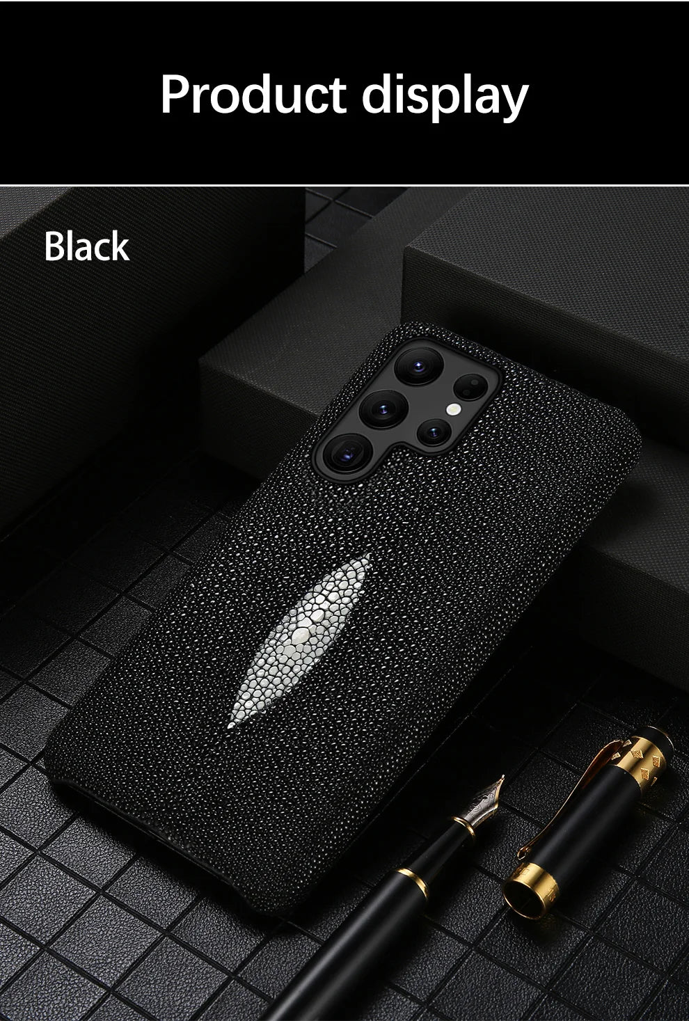 Stingray Leather Phone Case for Galaxy S24 S23 Ultra | Slim Drop Protection Tidesmit