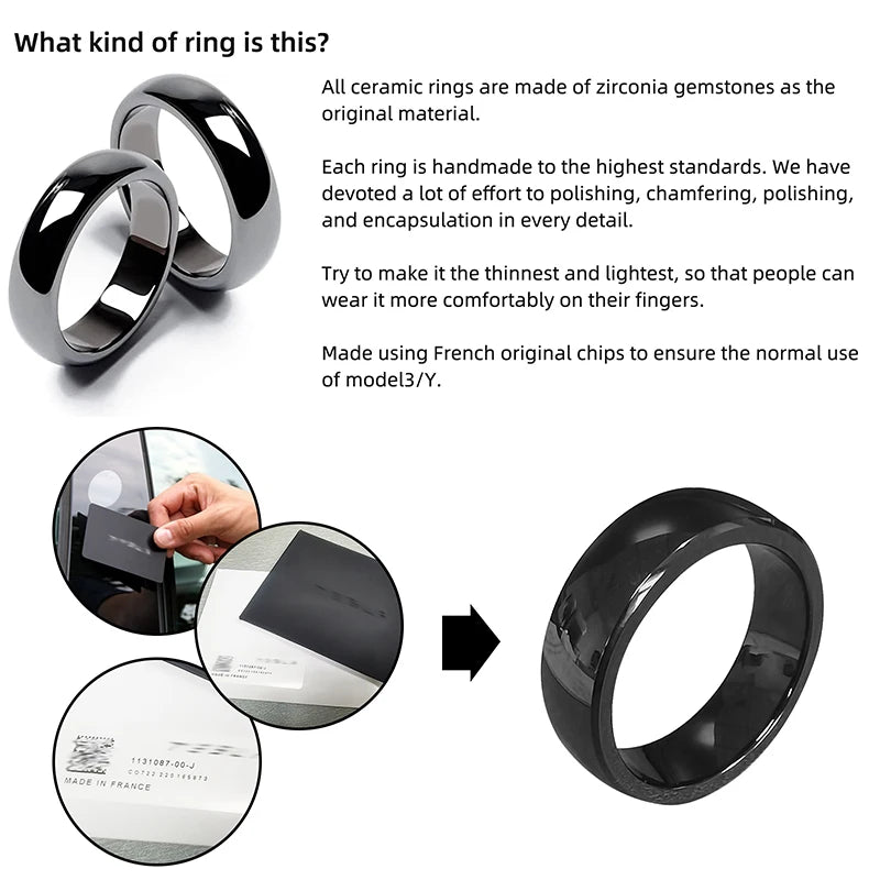 Smart NFC Ring for Tesla Model 3 and Y Replace Unlock Door Keycard,13# 72mm US Size--Tidesmit-Tidesmit