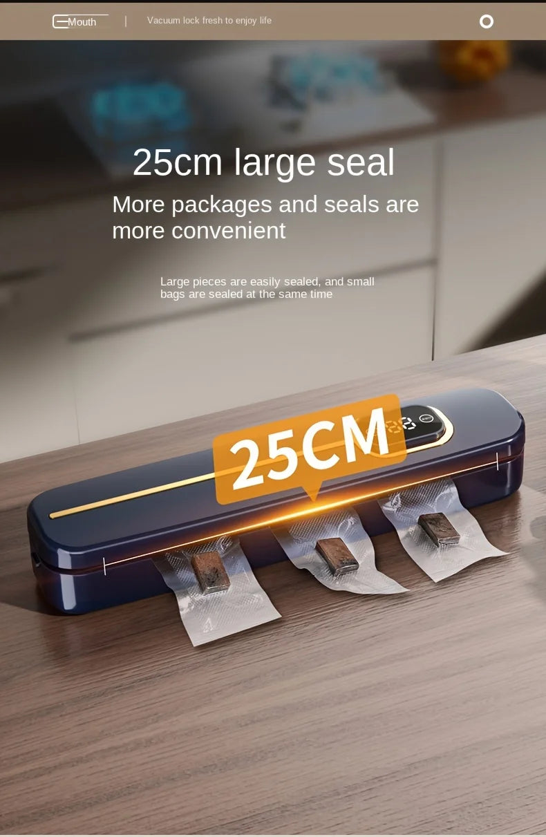 Automatic Vacuum Sealer Machine for Food Preservation Dry Wet Mode Vacuum Packer with 10pcs Bags Free Kitchen Sealing System