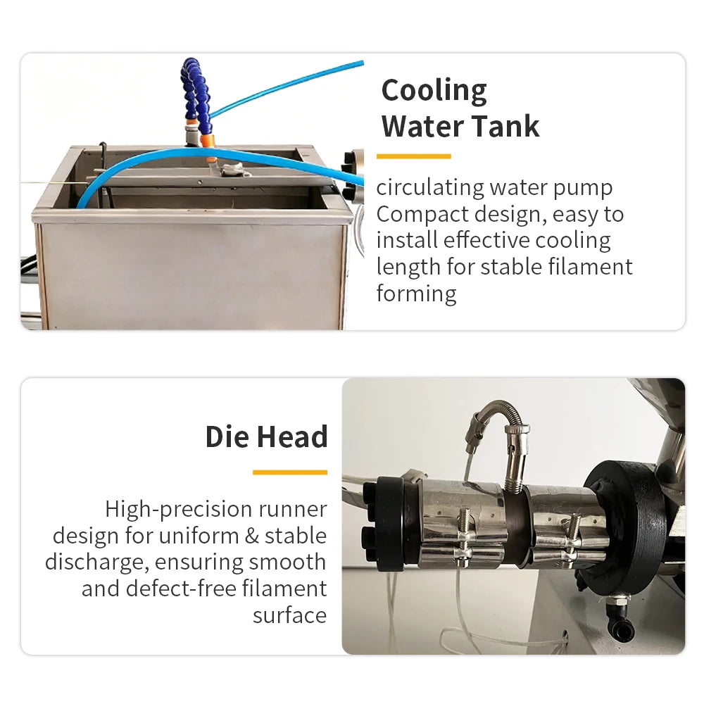 Desktop 3D Filament Extruder Production Line 0.5kg/h for PLA/ABS Filament Making at Home & Workshop