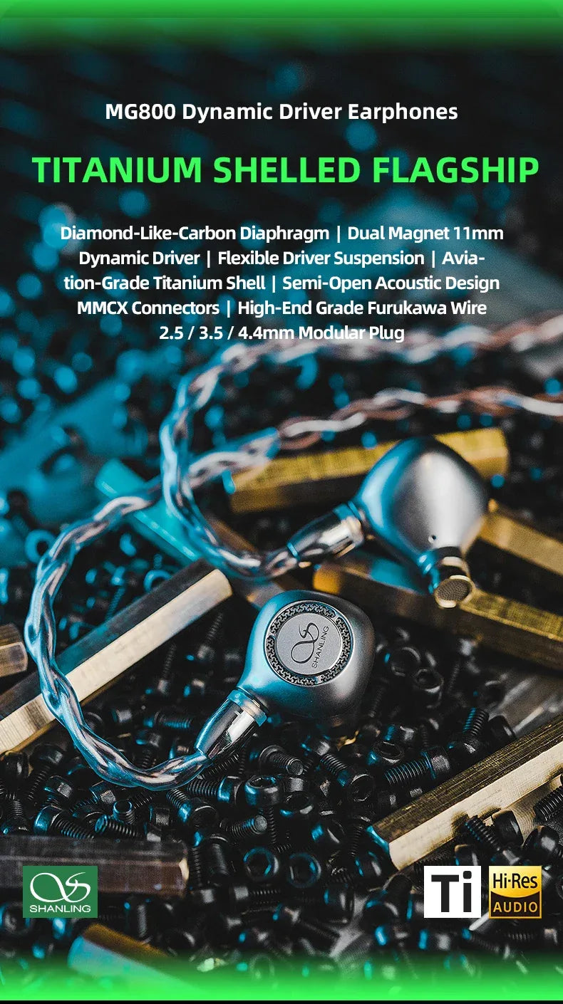 Shanling MG800 In-Ear Monitors | Dual Dynamic Drivers | Tidesmit Tidesmit