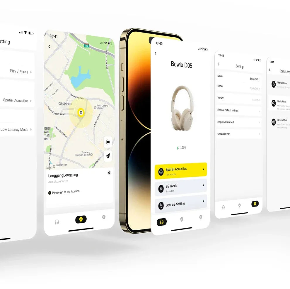 Baseus Wireless Headphones Bluetooth 5.3 HIFI Level Earphone 40mm Driver Foldable Over Ear Headsets 70H Playtime Spatial Audio Tidesmit