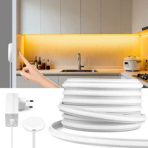 Warm white touch neon light strip under cabinet with touch sensor and glowing light