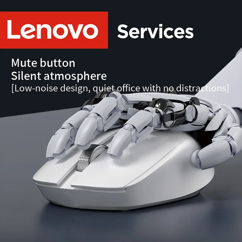 Lenovo Wireless Ergonomic Computer Mouse Noise-Reduction Silent Click High-Precision Wheel Lightweight Portable Design Mouse