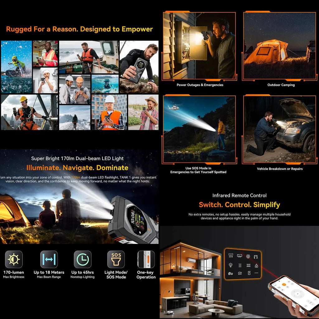 Blackview Oscal TANK 1 Rugged Phone 16GB+512GB 64MP Telephone 6.78 inch Display Android 15 DokeOS 4.2 Mediatek Dimensity 7050 5G