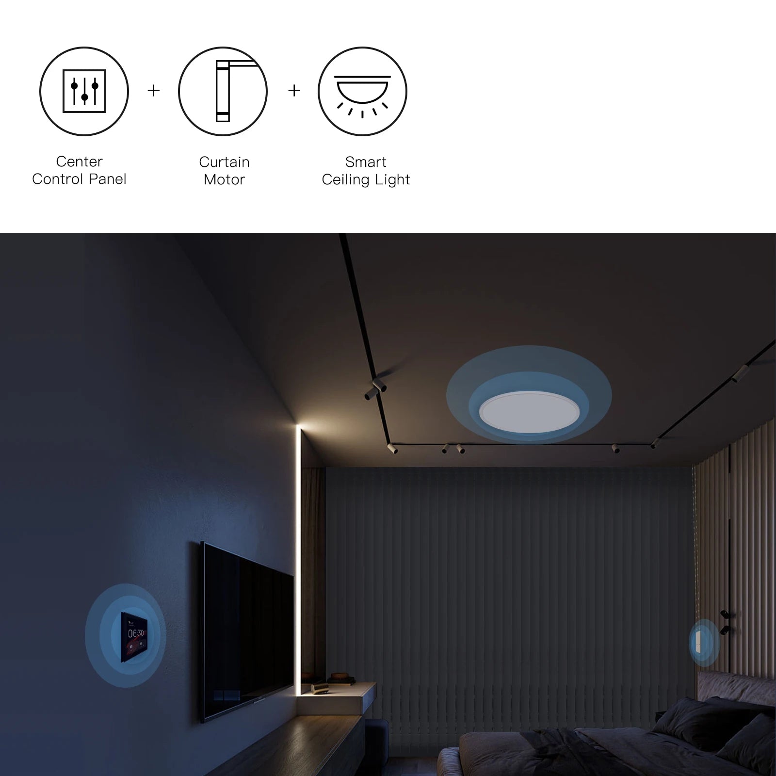 Smart WiFi Roller Shade Drive Motor Kit - App & Voice Control Tidesmit