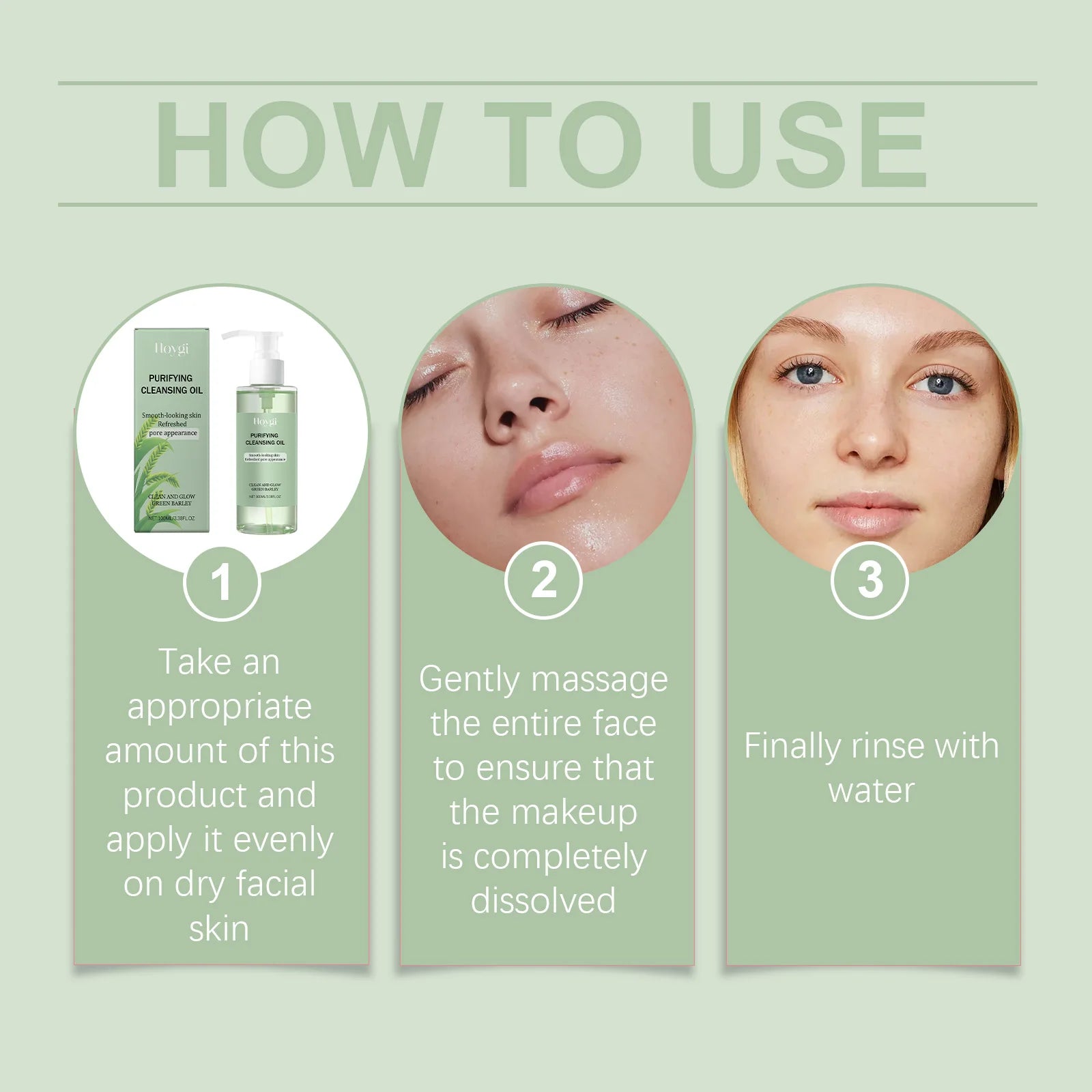 HOYGI Makeup Removal Oil Deep Cleansing Reduce Blackheads Purifying Pores Hydrating Moisturizing Non Greasy for All Skin Types