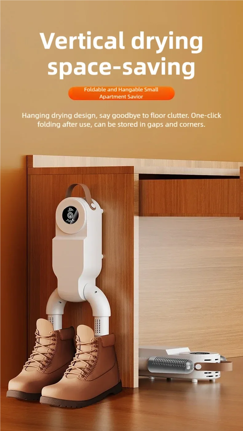 Tinsol Foldable Touch Screen Shoe Dryer 130W 220V