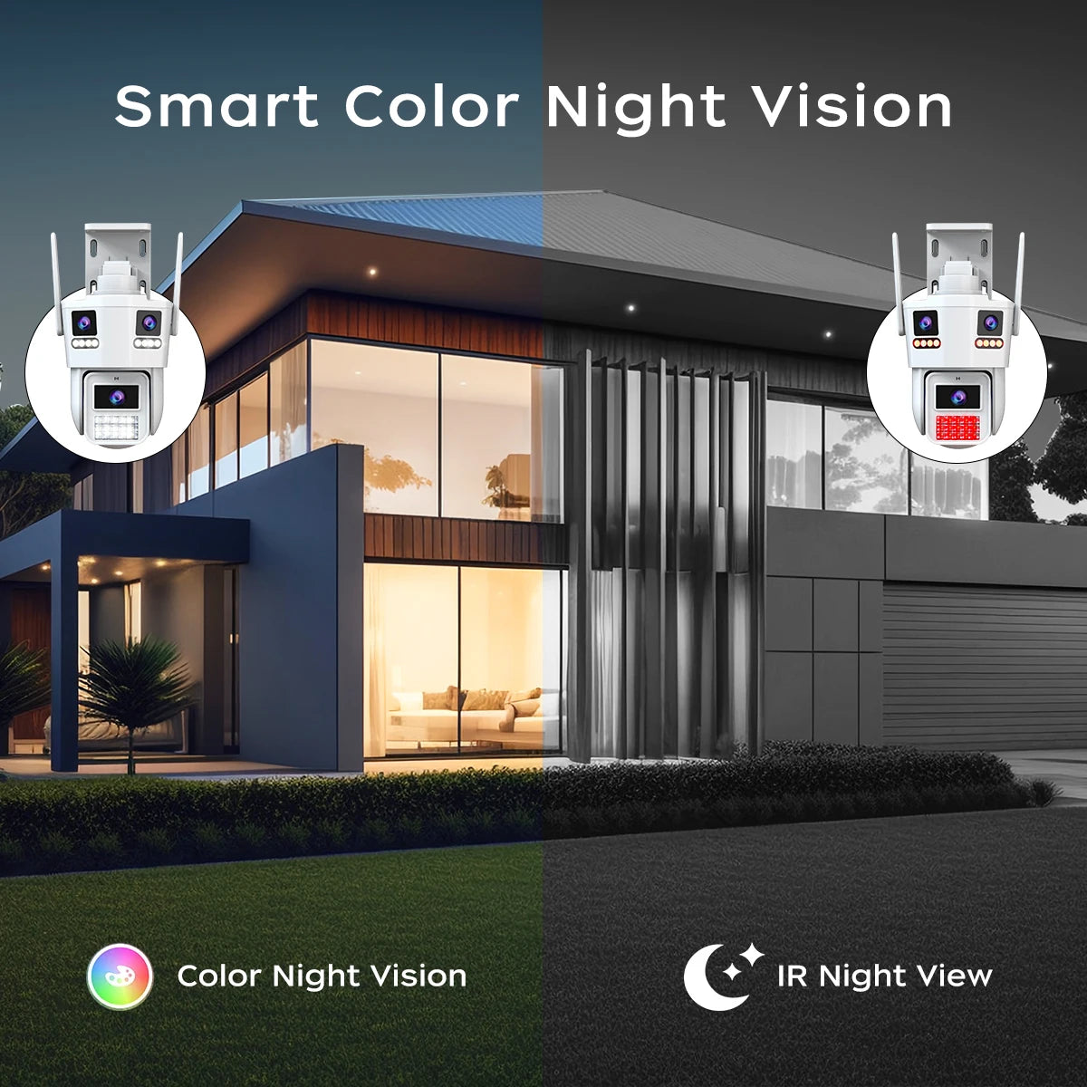 JOOAN 6K Three Lens PTZ IP Camera Outdoor Three Screen 5G WiFi Ai Tracking IP66 Waterproof CCTV Video Security Camera