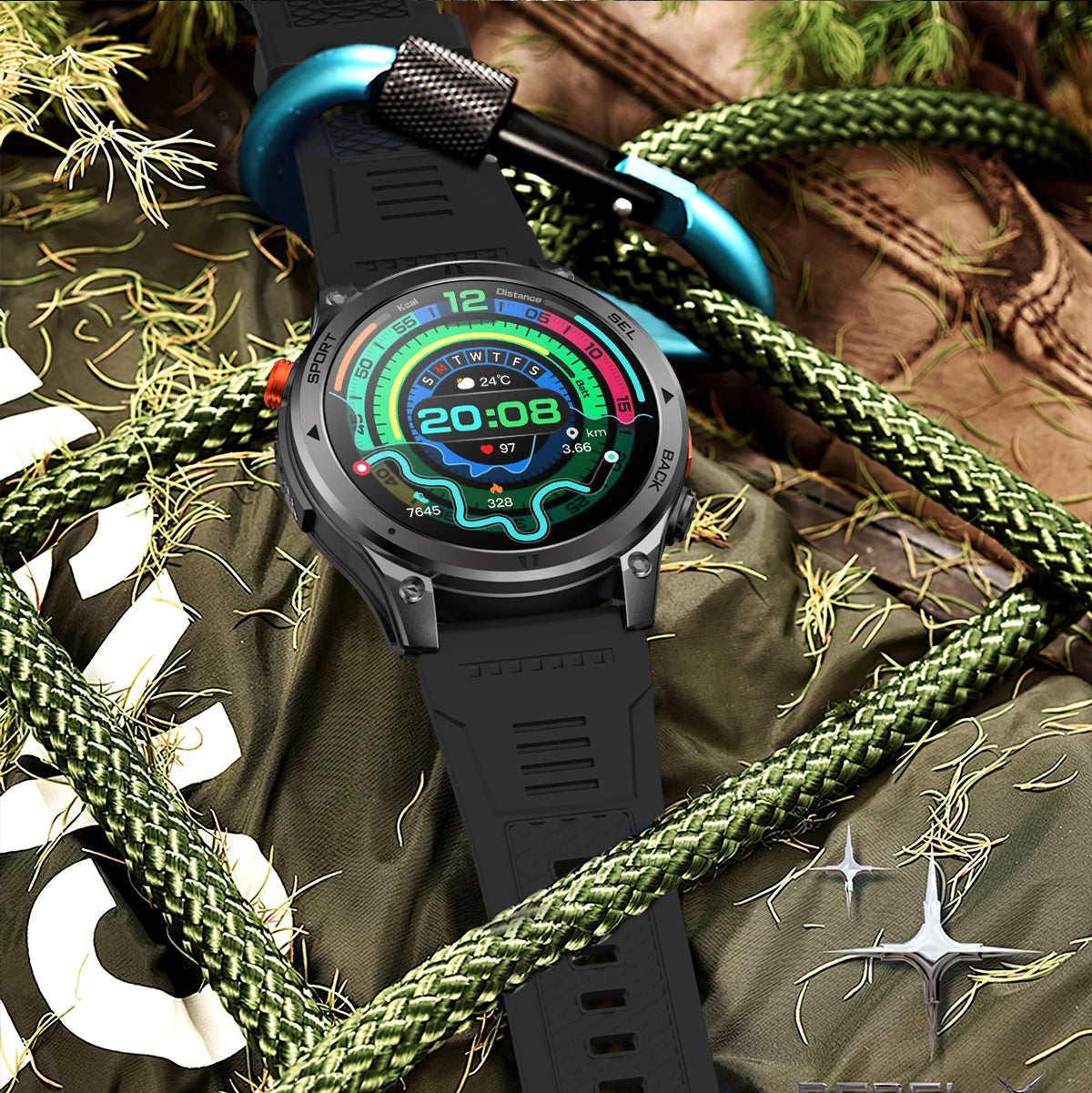 LIGE 2026 New GPS Path Smart Watch 530mAh Battery IP68 Waterproof Sports Run Tracker BT Call Outdoor Compass Military Smartwatch