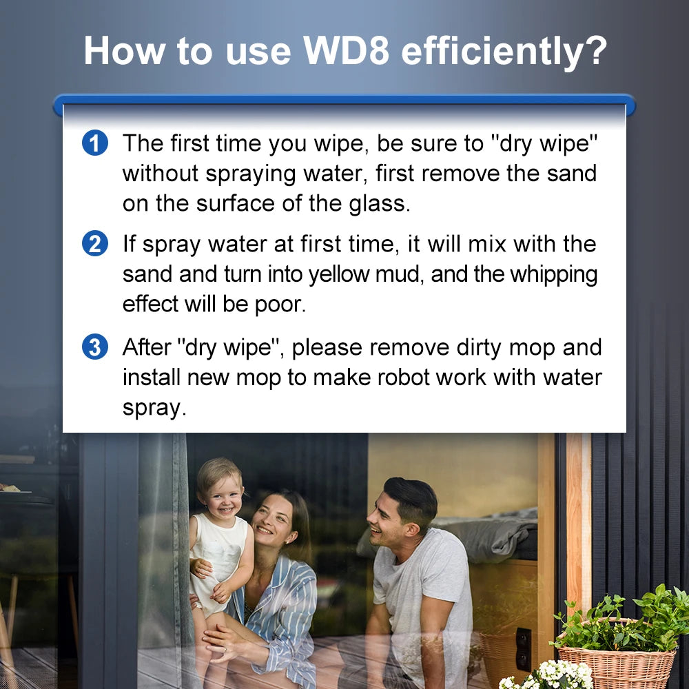Tidesmit ABIR WD8 window cleaning robot with dual water spray and laser sensor cleaning a glass wall