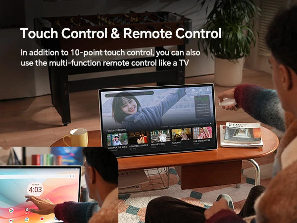 KTC 25 Inch MegPad Portable TV Touchscreen Monitor 1080p, Android 14 Google EDLA Certification with Camera